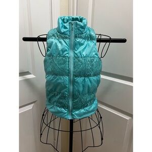 Faded Glory Kids Turquoise Sequin Puffer Vest